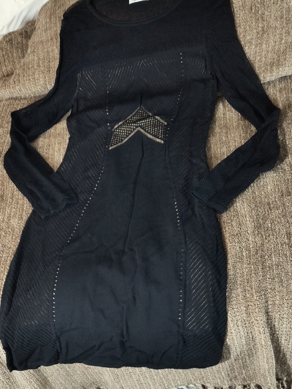 Calvin Klein Black Long-Sleeve Knit Bodycon Dress